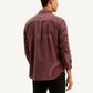 Men's Solid Slim Fit Corduroy Shirt - Back View