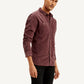Men's Solid Slim Fit Corduroy Shirt - Side View