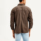 Men's Solid Dyed Spread Collar Shirt - Back View
