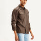 Men's Solid Dyed Spread Collar Shirt - Side View