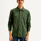 Men's Solid Dyed Spread Collar Shirt - Front View