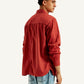 Men's Solid Overdyed Spread Collar Shirt - Back View