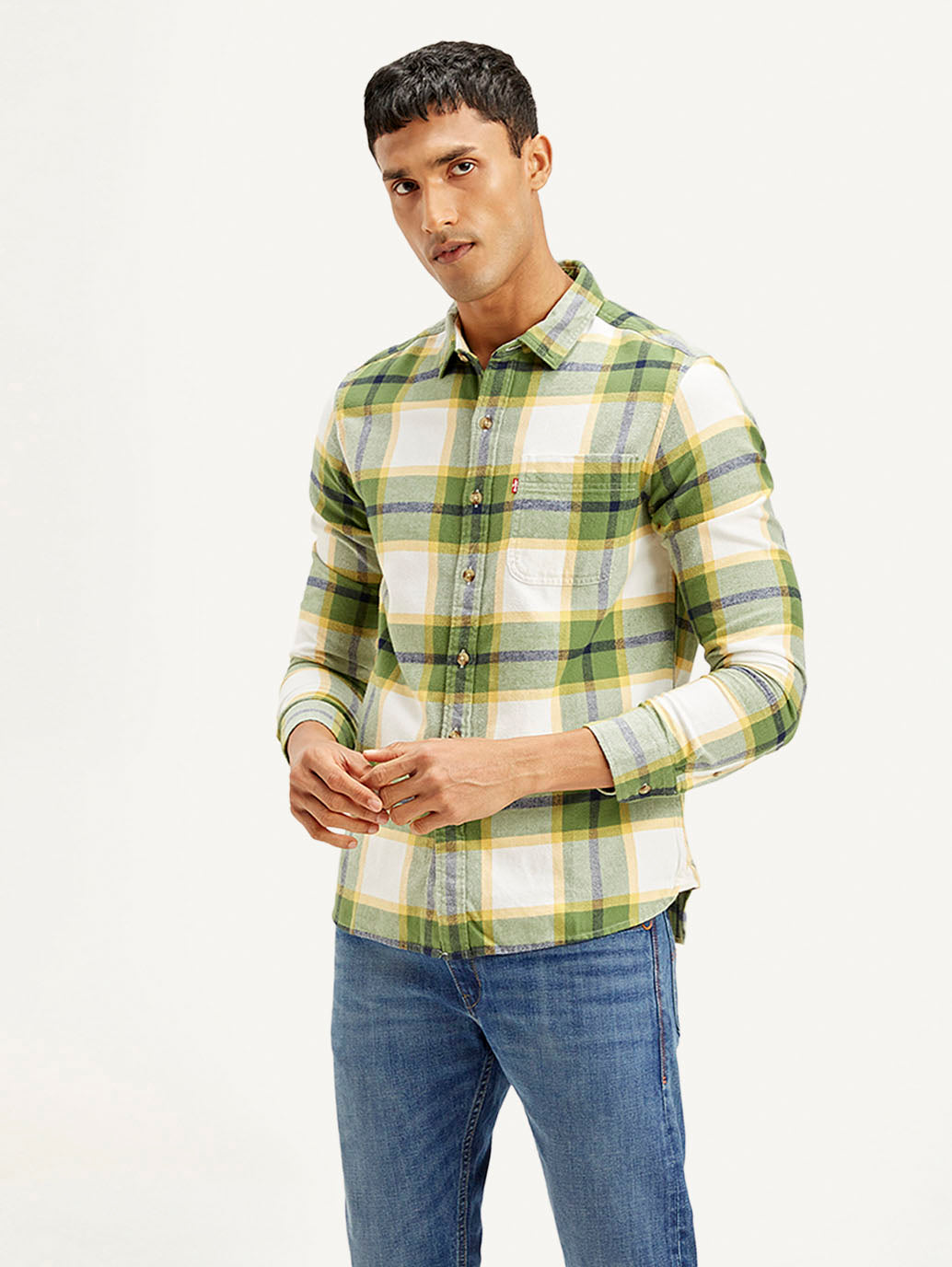 Men's Checkered Relaxed Fit Flannel Shirt