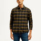 Men's Checkered Relaxed Fit Flannel Shirt - Front View