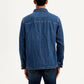 Men's Solid Relaxed Fit Zip Front Denim Shacket - Back View