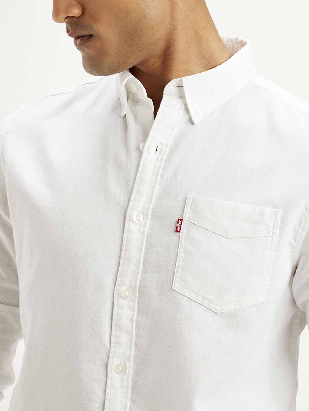 Men's Solid Slim Fit Shirt - Detail View