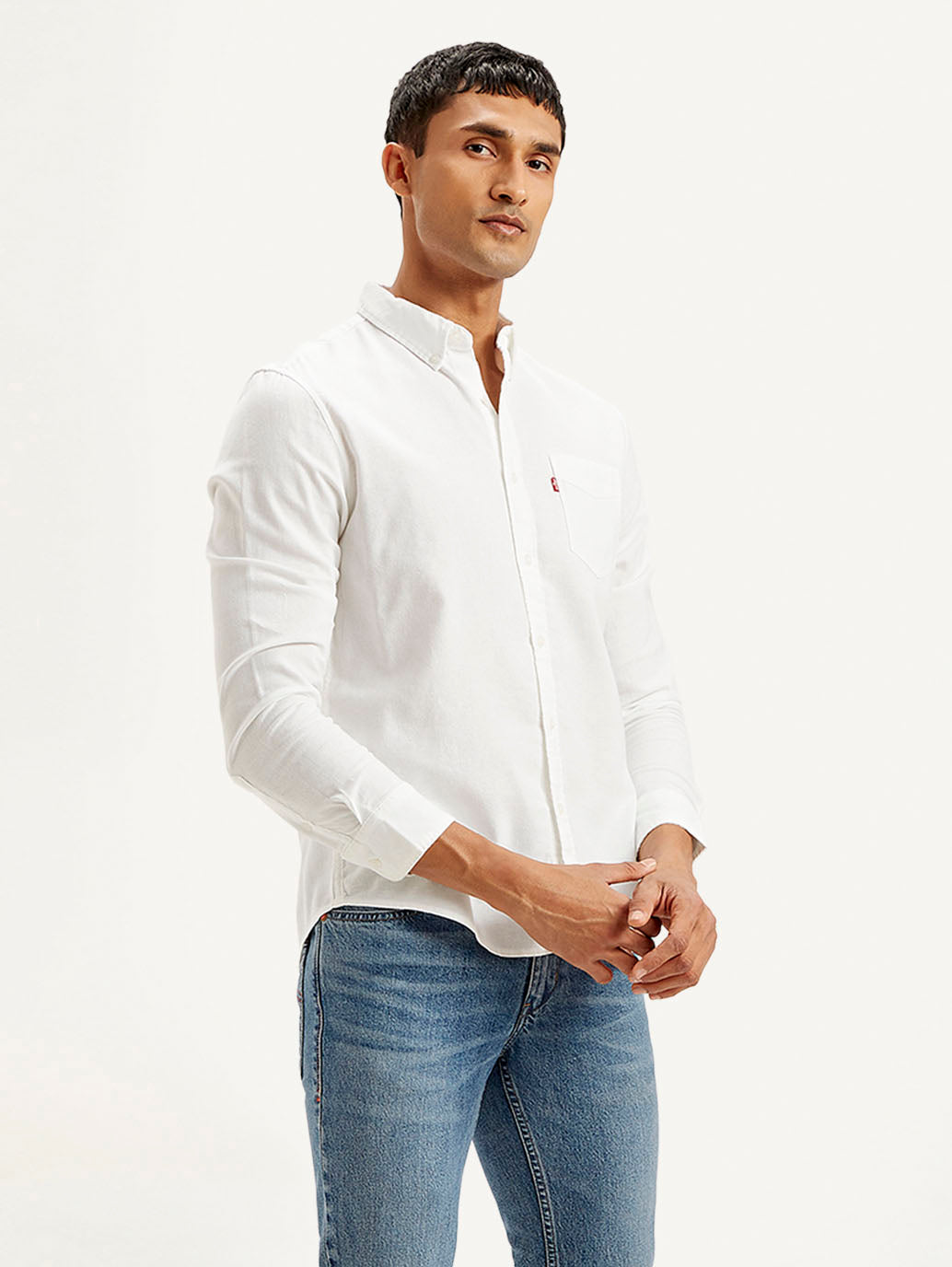 Men's Solid Slim Fit Shirt - Side View