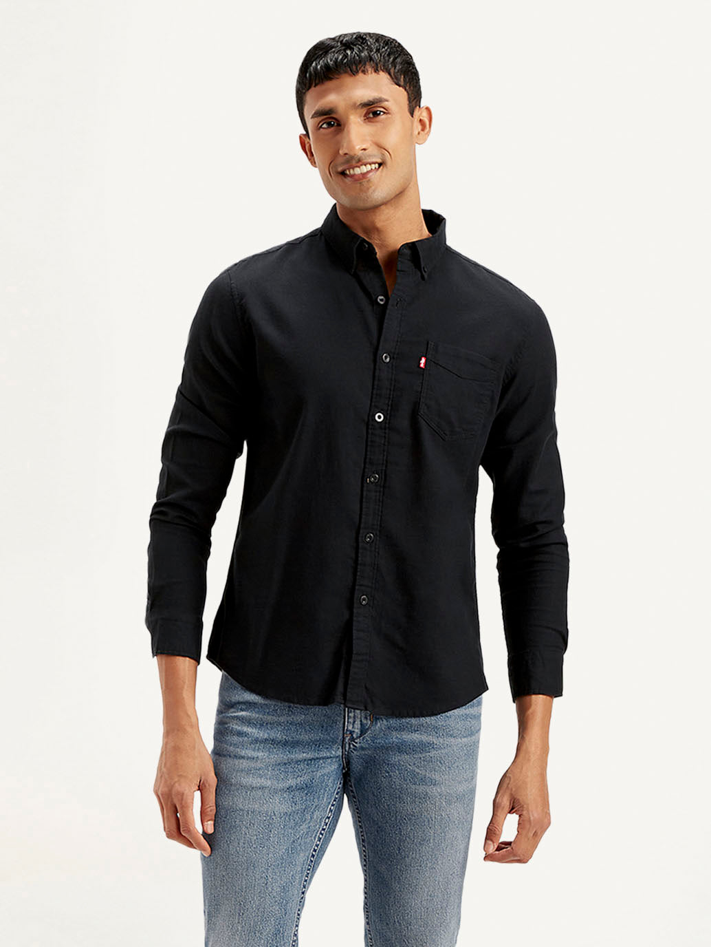 Men's Solid Slim Fit Shirt - Front View