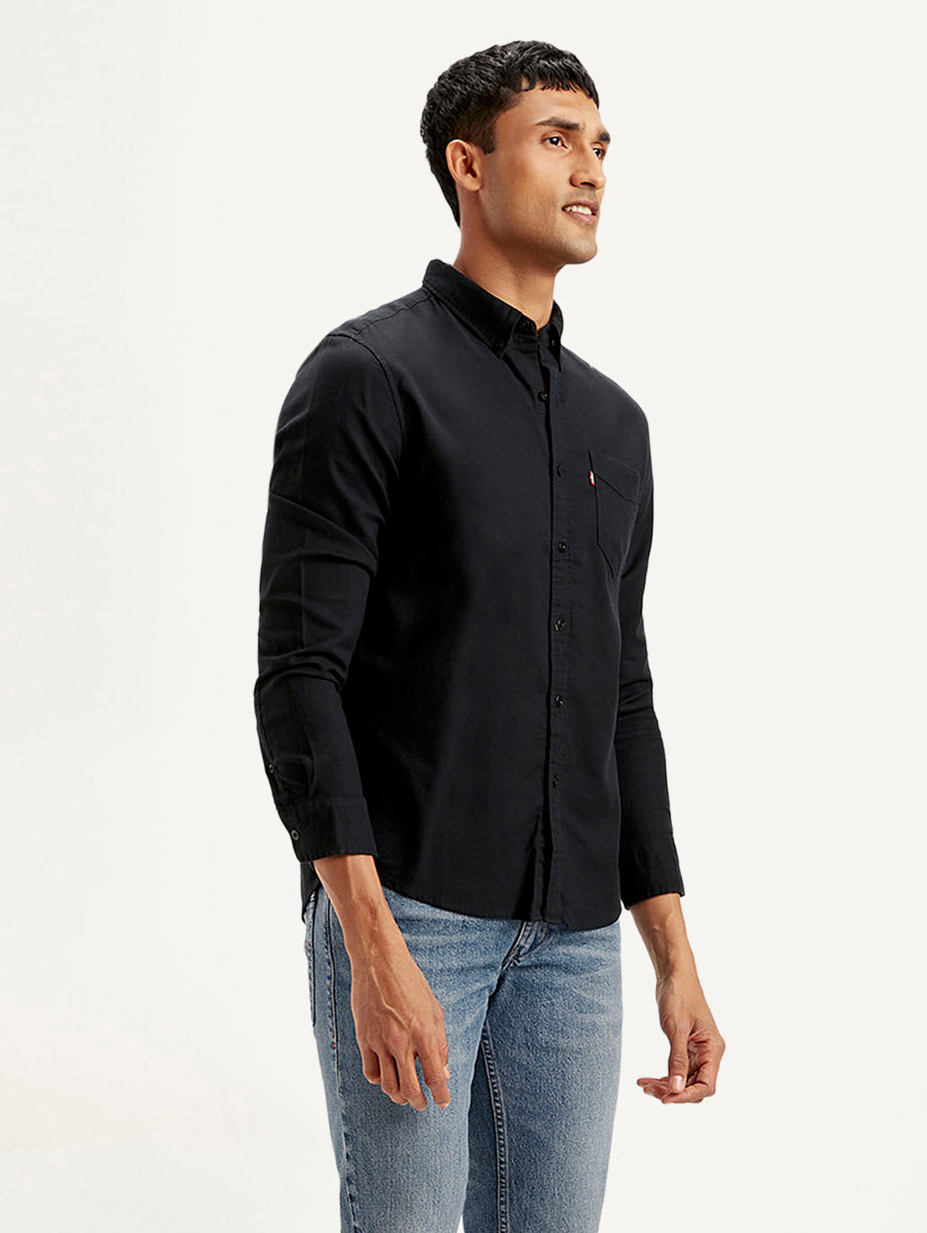 Men's Solid Slim Fit Shirt - Side View