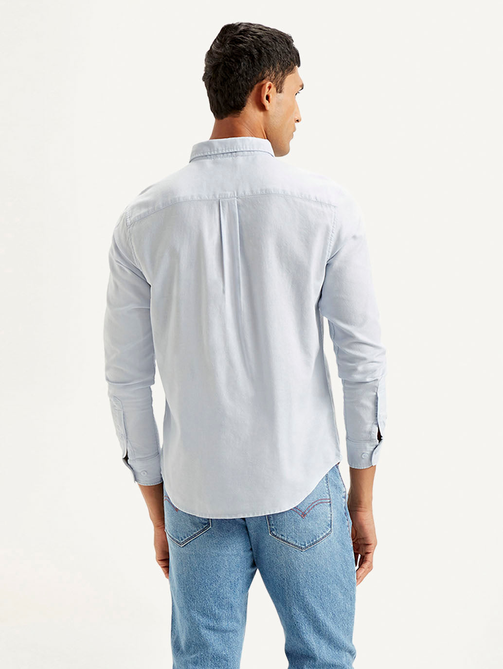 Men's Solid Slim Fit Shirt - Back View