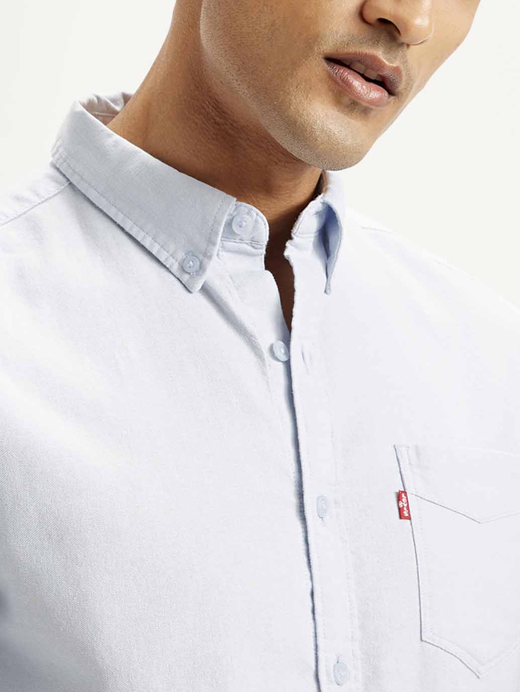 Men's Solid Slim Fit Shirt - Detail View