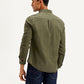 Men's Solid Slim Fit Shirt - Back View