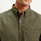 Men's Solid Slim Fit Shirt - Detail View