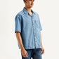 Men's Resort Collar Solid Oversized Shirt - Side View