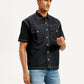 Men's Solid Relaxed Fit Utility Shirt - Side View