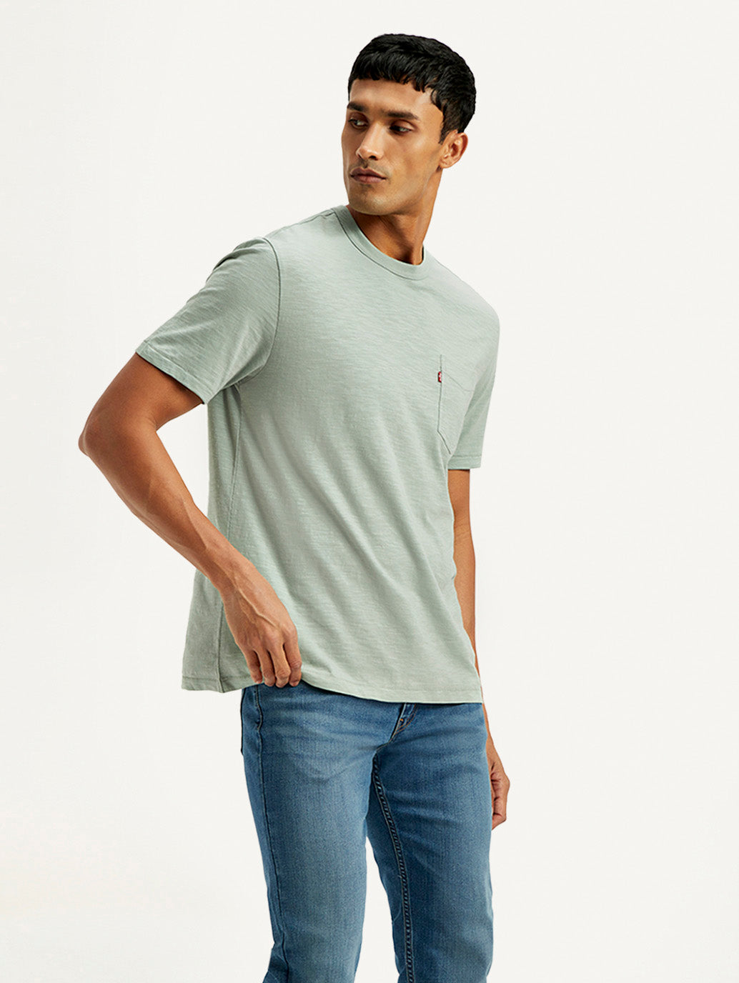 Men's Textured Regular Fit T-Shirt - Side View
