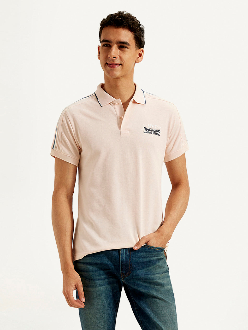 Men's Solid Slim Fit Polo T-shirt - Styleshot View