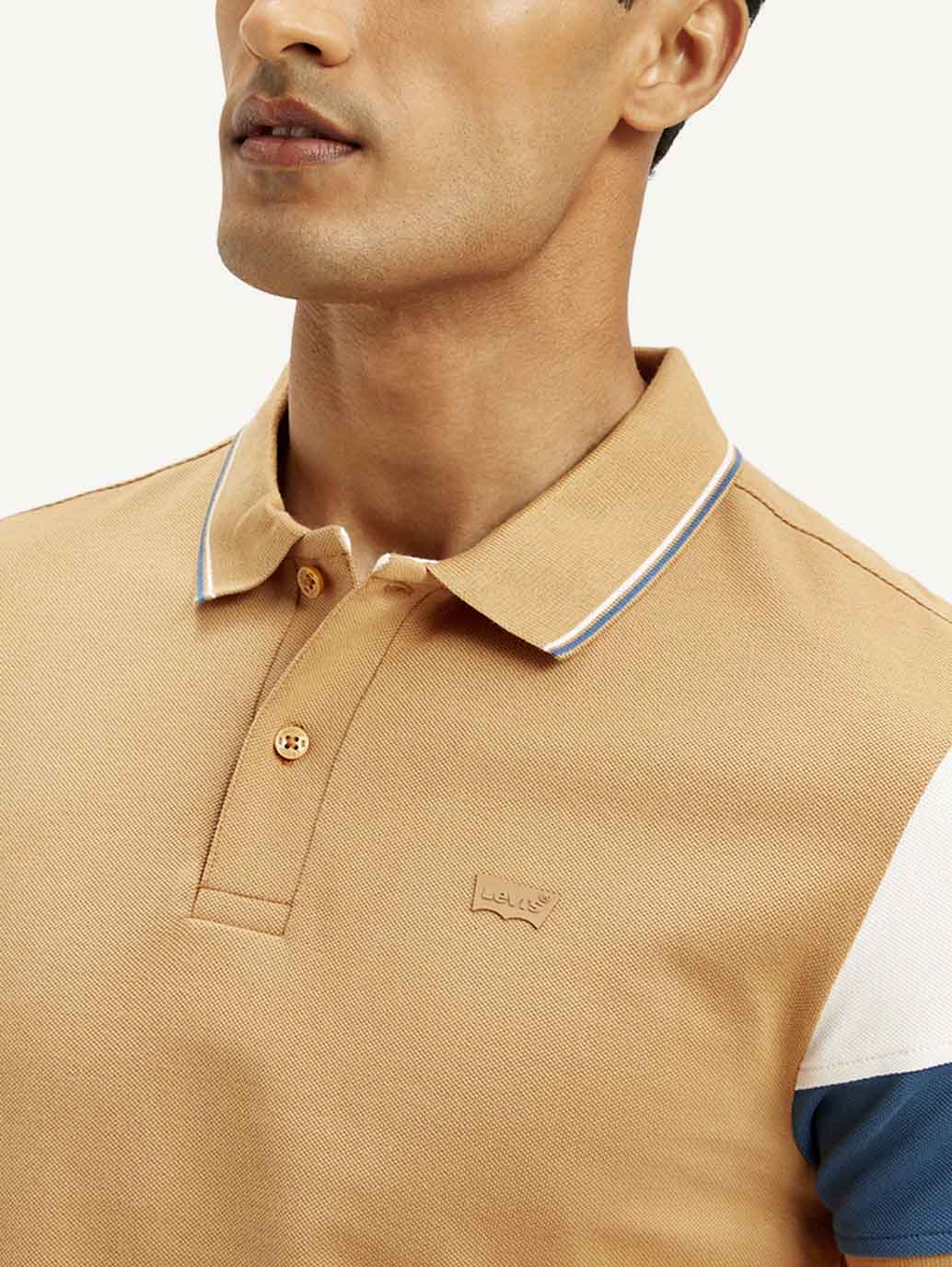 Men's Colorblock Slim Fit Polo T-shirt - Detail View