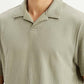Men's Textured Khaki Slim Fit Polo T-shirt - Detail View