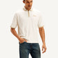 Men's Knitted Off-White Polo T-shirt - Styleshot View
