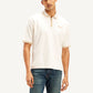 Men's Knitted Off-White Polo T-shirt - Front View