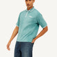 Men's Knitted Teal Polo T-shirt - Styleshot View