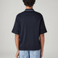 Men's Brand Logo Loose Fit Polo T-shirt - Back View