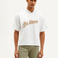 Men's Brand Logo Loose Fit Polo T-shirt - Front View