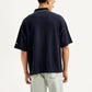 Men's Brand Logo Loose Fit Polo T-shirt - Back View