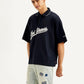 Men's Brand Logo Loose Fit Polo T-shirt - Side View