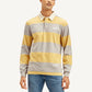 Men's Striped Yellow Polo T-shirt - Front View