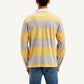 Men's Striped Yellow Polo T-shirt - Back View