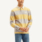 Men's Striped Yellow Polo T-shirt - Side View