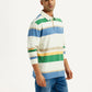 Men's Striped Multi Color Slim Fit Polo T-shirt - Side View