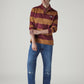 Men's Striped Loose Fit Jersey Polo T-shirt - Styleshot View