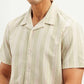 Men's Resort Collar Striped Relaxed Fit Camp Shirt - Detail View