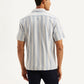 Men's Resort Collar Striped Relaxed Fit Camp Shirt - Back View