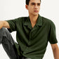 Men's Textured Relaxed Fit Resort Collar Shirt - Elevated View