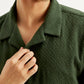 Men's Textured Relaxed Fit Resort Collar Shirt - Detail View