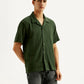 Men's Textured Relaxed Fit Resort Collar Shirt - Side View
