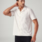 Men's Off White Relaxed Fit Resort Collar Camp Shirt - Styleshot View