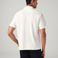 Men's Off White Relaxed Fit Resort Collar Camp Shirt - Back View