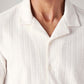 Men's Off White Relaxed Fit Resort Collar Camp Shirt - Detail View