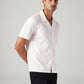 Men's Off White Relaxed Fit Resort Collar Camp Shirt - Side View
