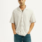 Men's Striped Off White Relaxed Fit Camp Shirt - Styleshot View
