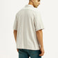 Men's Striped Off White Relaxed Fit Camp Shirt - Back View