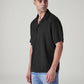 Men's Solid Relaxed Fit Resort Collar Shirt - Side View