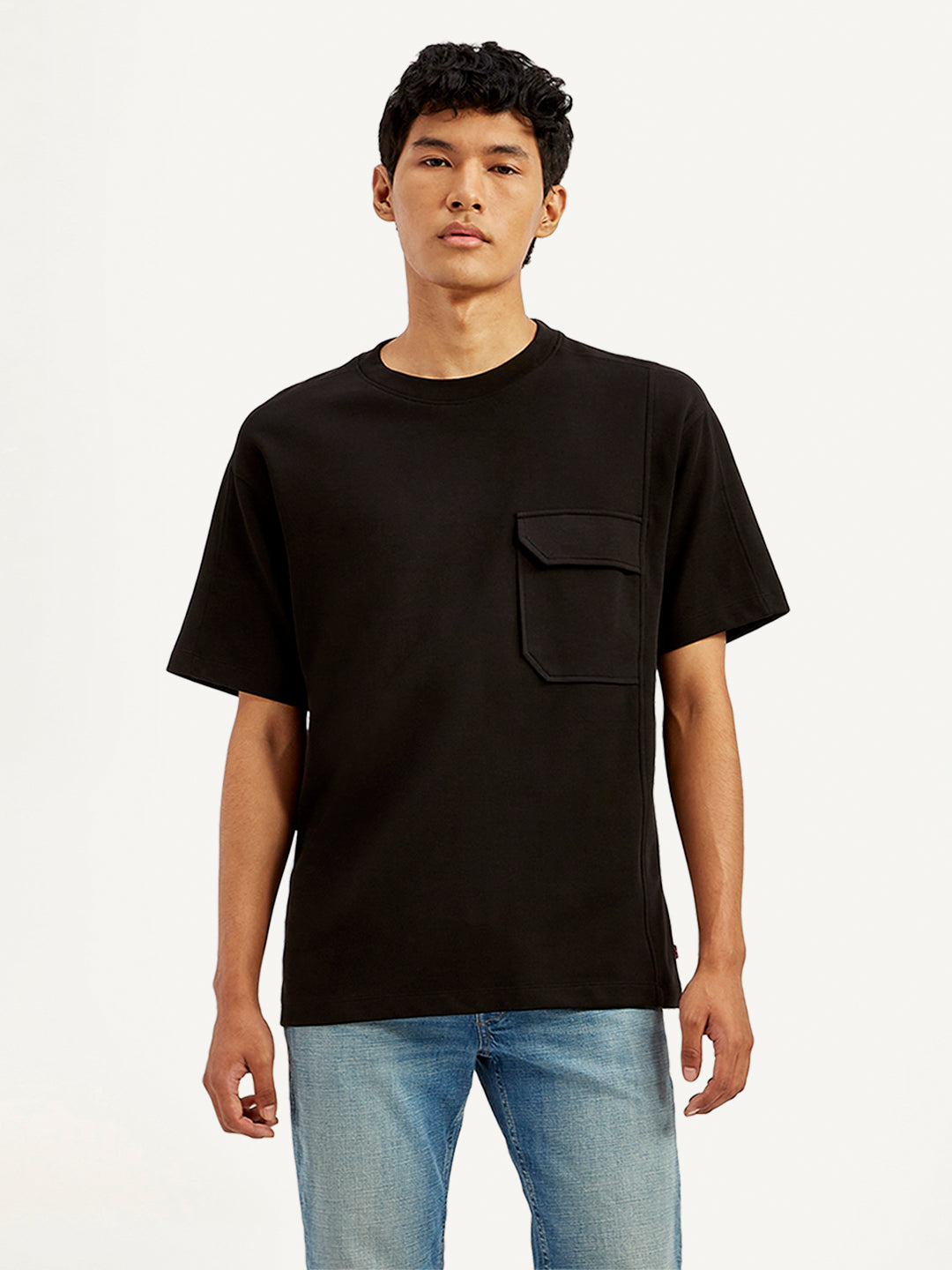 Men's Solid Crew Neck Utility T-Shirt - Front View