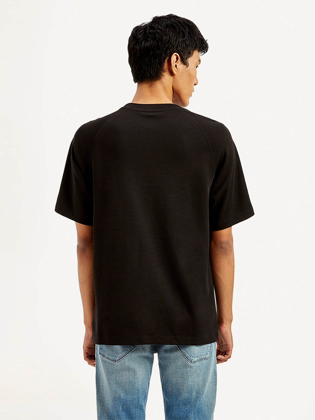 Men's Solid Crew Neck Utility T-Shirt - Back View
