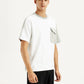 Men's Colorblock White Crew Neck T-shirt - Side View